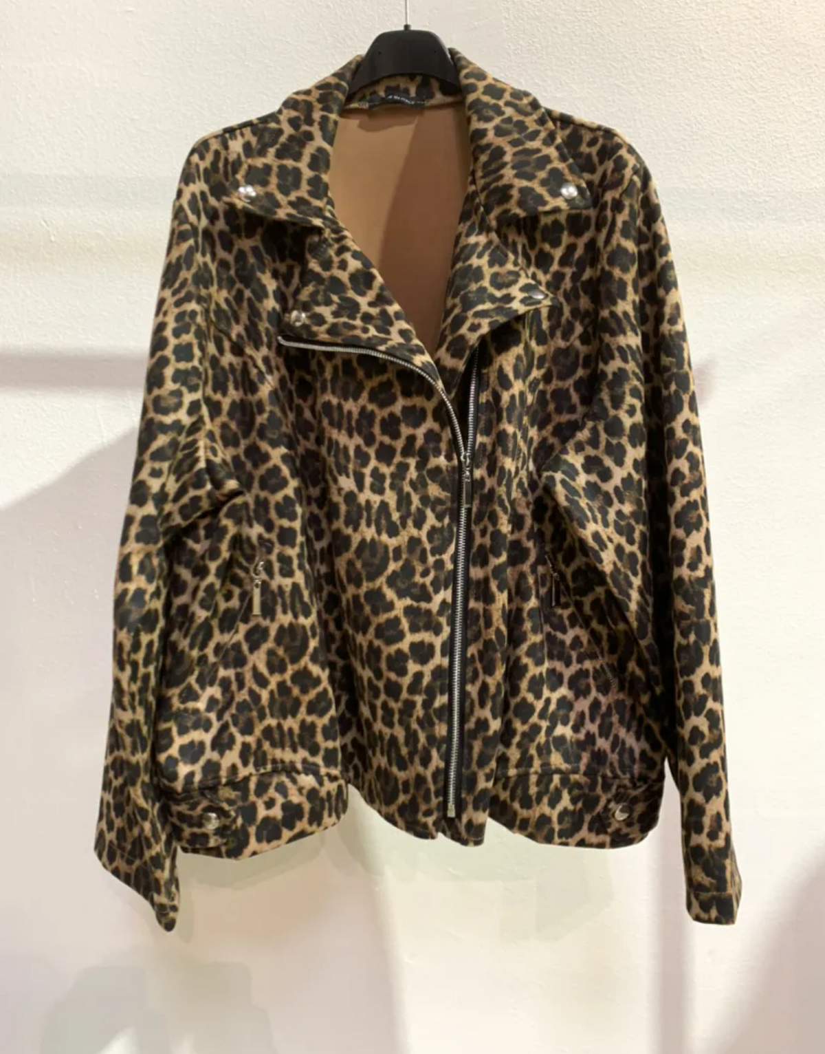 Leopard Biker jacket-curvy