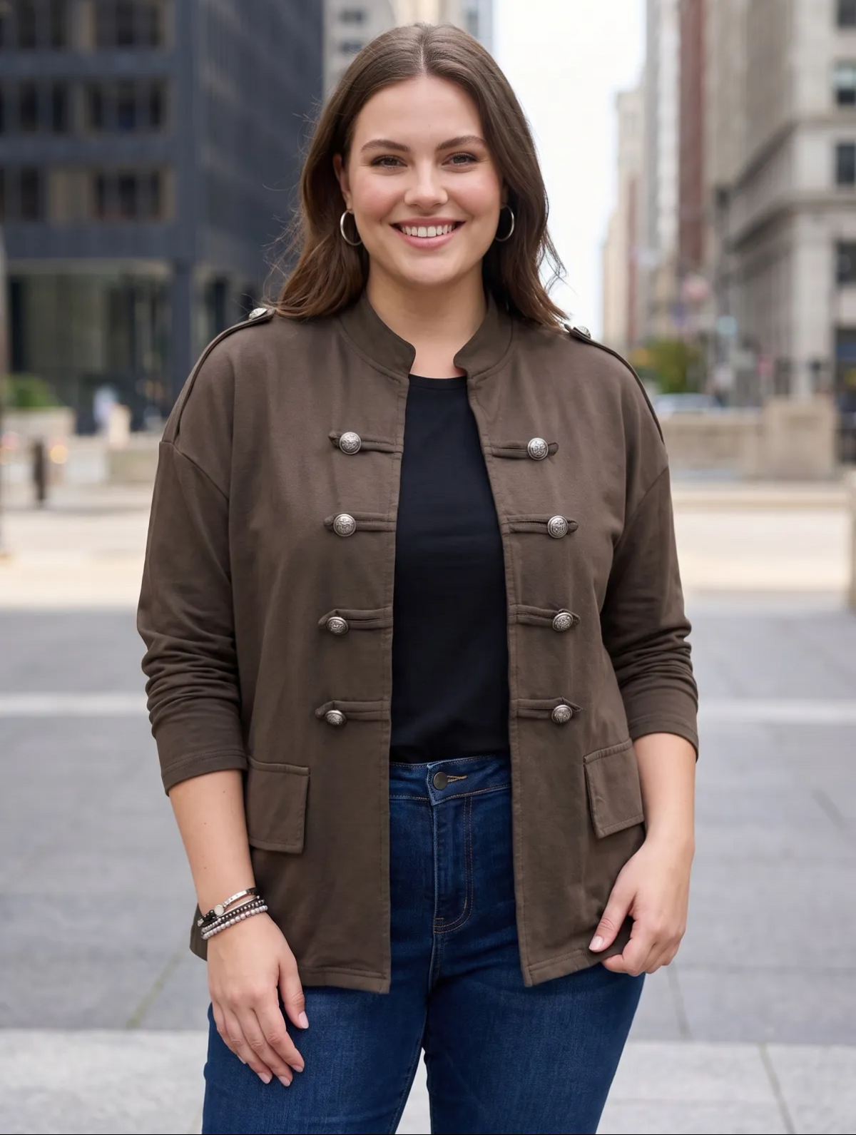 Brown military jacket